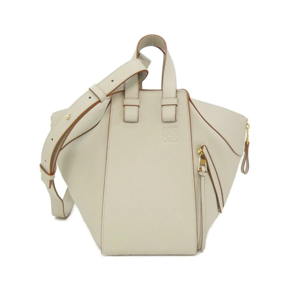 LOEWE Hammock tote bag light ghost textured calfskin White